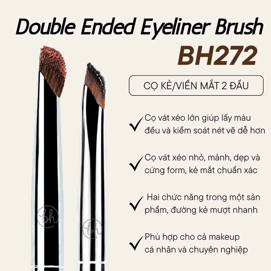 Cọ Kẻ Mắt Hai Đầu BH Cosmetics Double Ended Eyeliner Brush BH272
